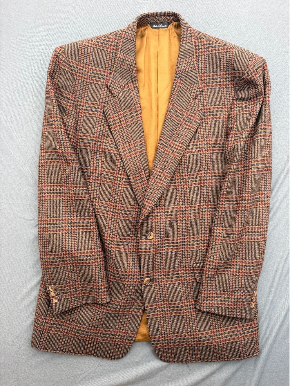 Harry Rosen Hampshire Plaid Lambswool Blazer Sport Coat Made in Canada